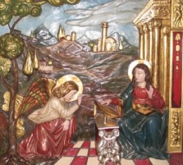 Anunciación. Detalle del retablo de Mandayona (España)